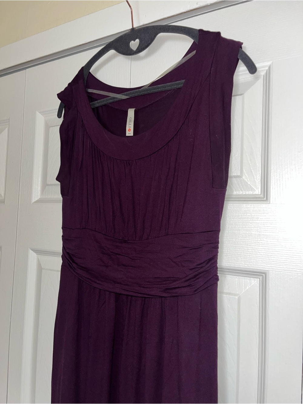 Modcloth X Gilli Sleeveless Purple Gathered Waist Midi Dress
